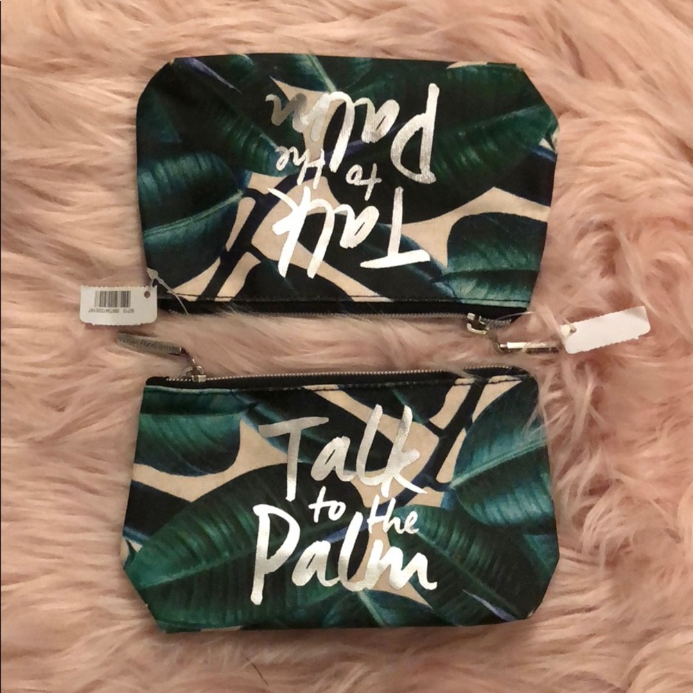 Talk to the Palm Tropical palm print makeup pouch - Picture 2 of 6